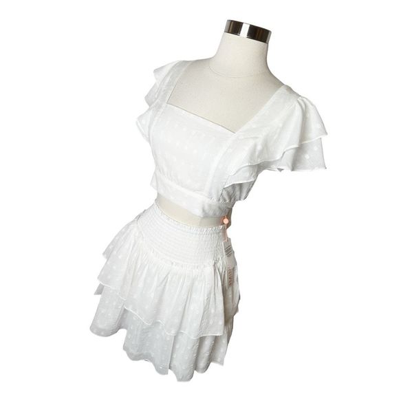 MinkPink x REVOLVE White Wash Crop Top & Mini Skirt - Picture 4 of 9